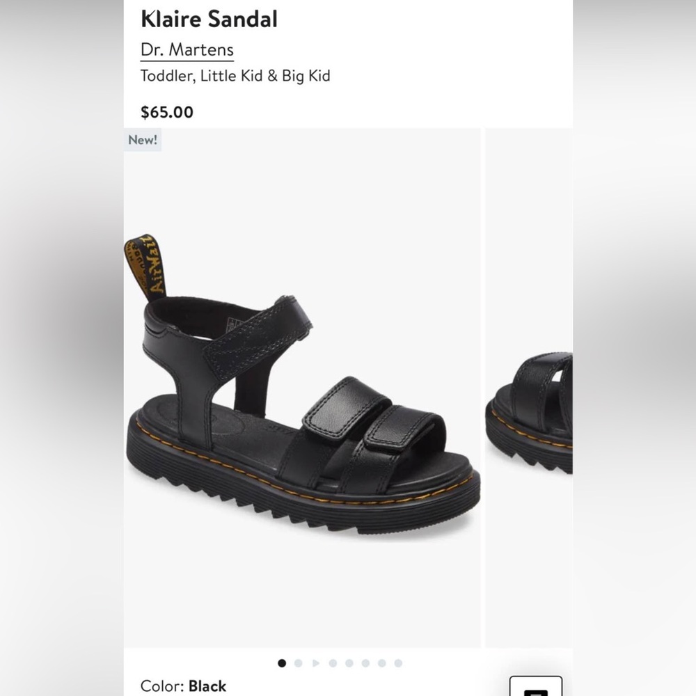 Dr. Martens Black Kids Sandals